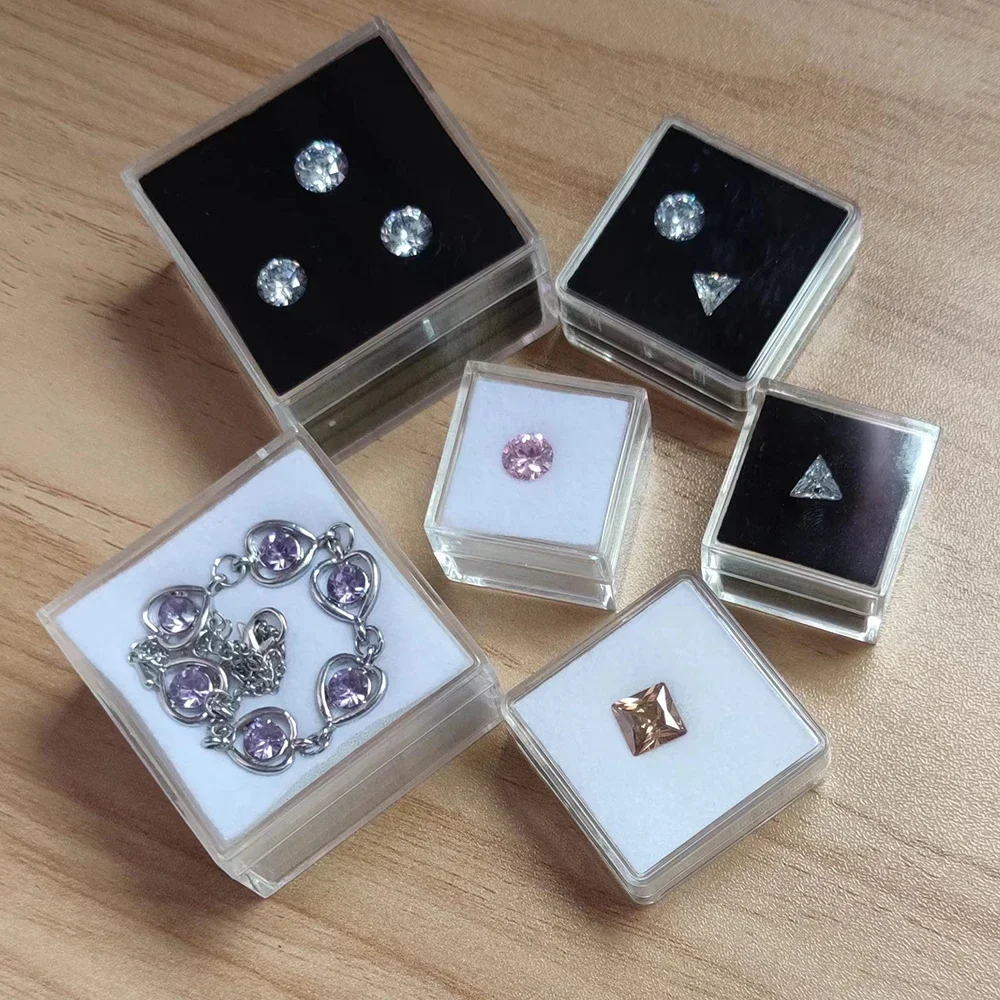 Diamond Storage Box Clear Gems Organizer Pendant Beads Jewelry Combo Gift Case Square Gemstone Display Packaging Box