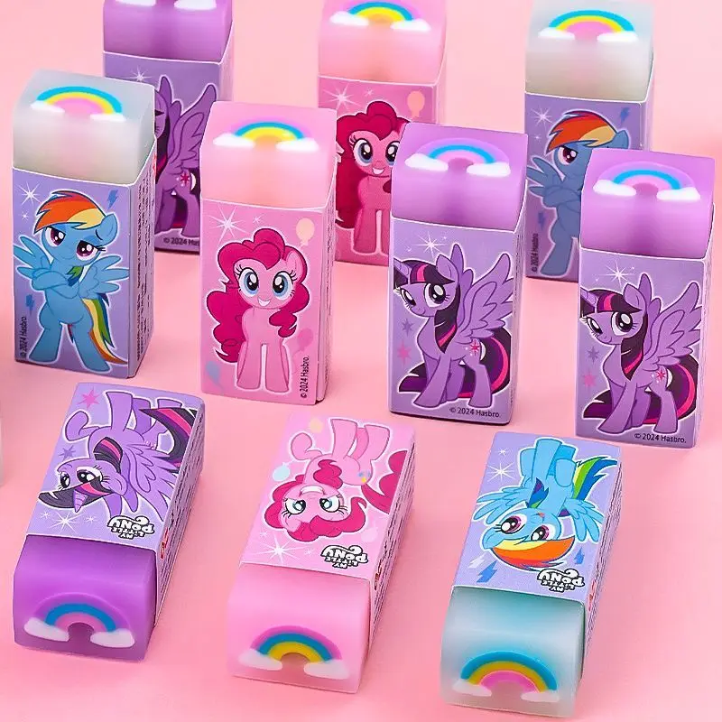 

6pcs Cute My Little Pony Rainbow Student Clear Eraser Cute Girl Kid Learning Stationery Wholesale Gift Back To for Boys and Girl