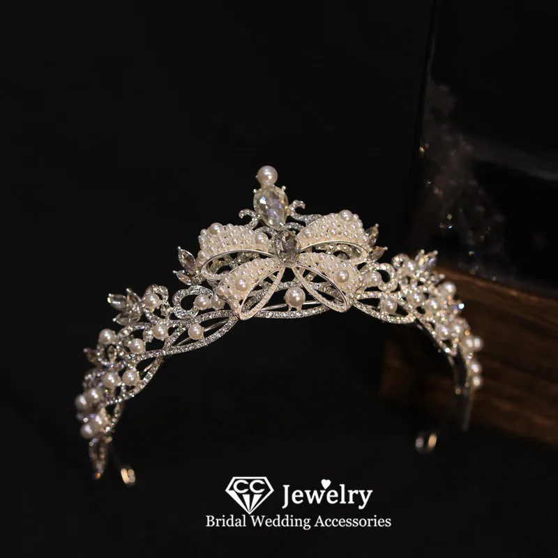 

CC Tiaras and Crowns Women Hair Accessories Wedding Headpiece Bridal Headdress Engagement jewelry 100% Handmade Crown Party FO50