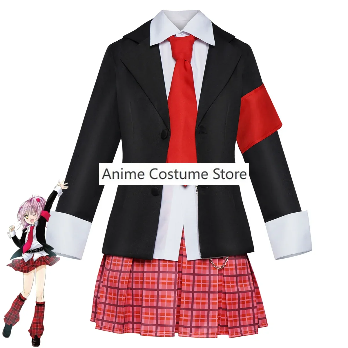 Anime Shugo Chara Hinamori Amu Cosplay Costume Humpty Lock Japanese JK School Uniforms Skirt Wig Woman Lovely Campus Suit