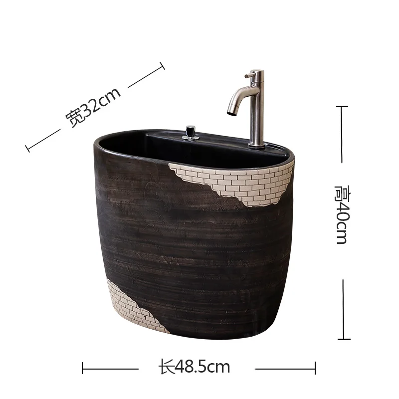 

Bathroom retro mop pool balcony outdoor outdoor courtyard pier ceramic art cloth mop basin