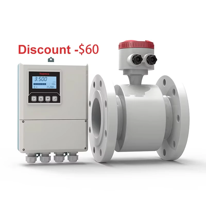 Digital Water Food Grade Flowmeter Electronic Flow Meter Industrial Intelligent Sewage Water Magnetic Electromagnetic Flowmeter