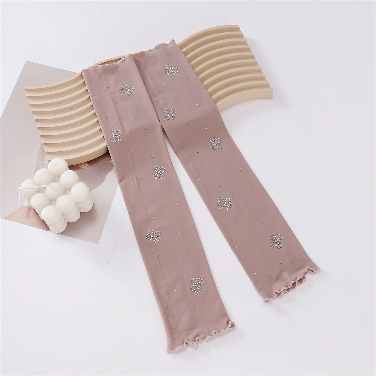 Dames Hijab Moslim Gebed Mouw Rekbare Arm Cover Islamitische Overmouw Met Strass