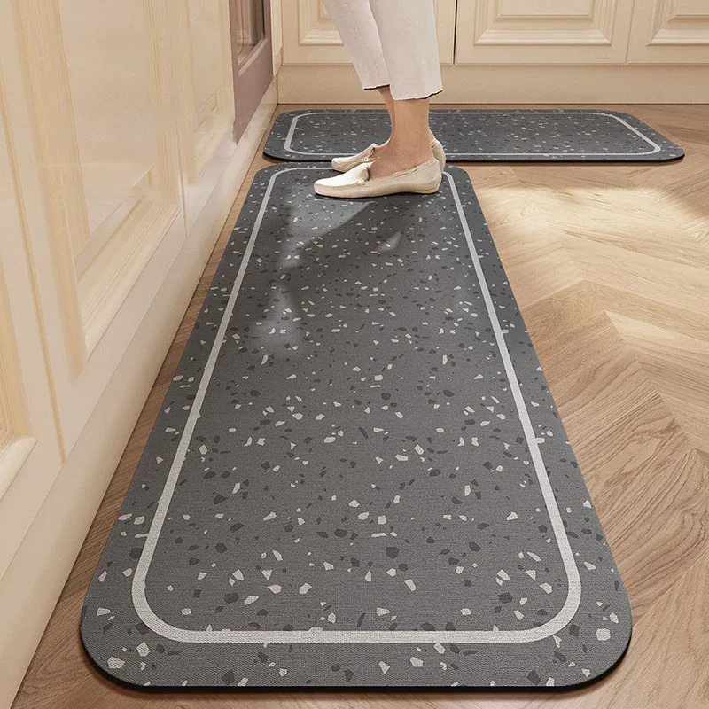 

Kitchen Long Floor Mat Water-absorbing Non-slip Foot Mats Diatom Mud Oil-absorbing Carpets Green Carpet Home Decoration Rug