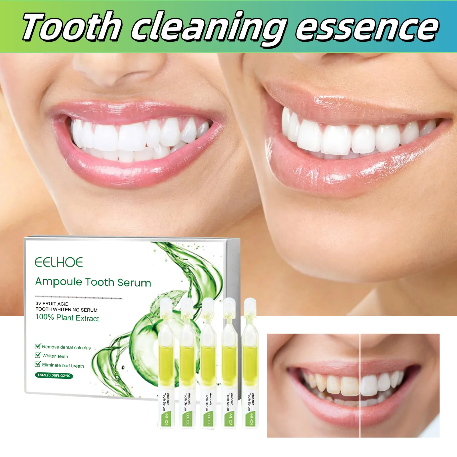 

Eelhoe Teeth Whitening Serum Cleaning Stains Oral Odor Brightening Teeth Whitening Teeth Cleaning Serum