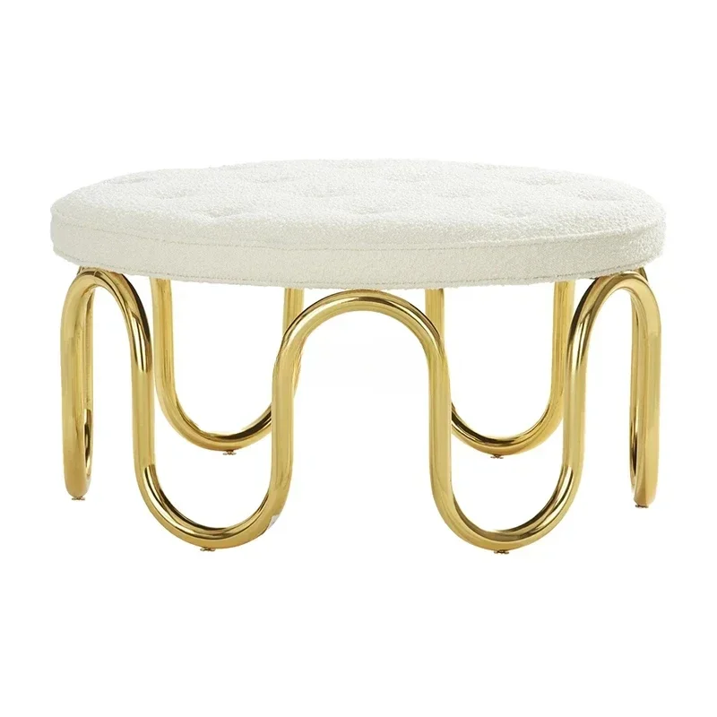 

Light luxury round soft bag countertop coffee table