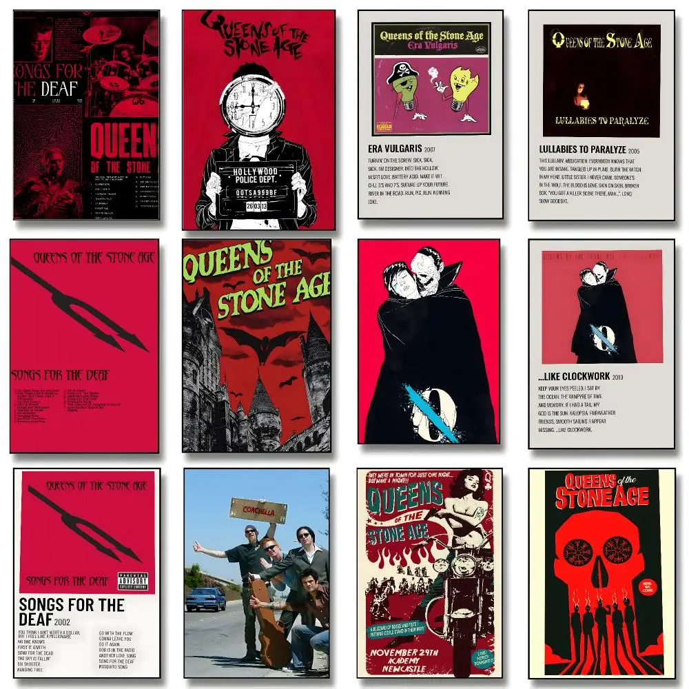 Rock Band Q-Queens of the Stone Age Poster Print Painting Home Decor for Bedroom Living Room Hallway