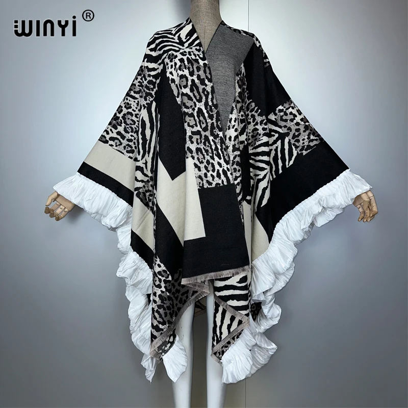 WINYI winter designer top woman capes Warm coat cardigan Africa clothes fashion abaya cloak poncho for women cape loose dress