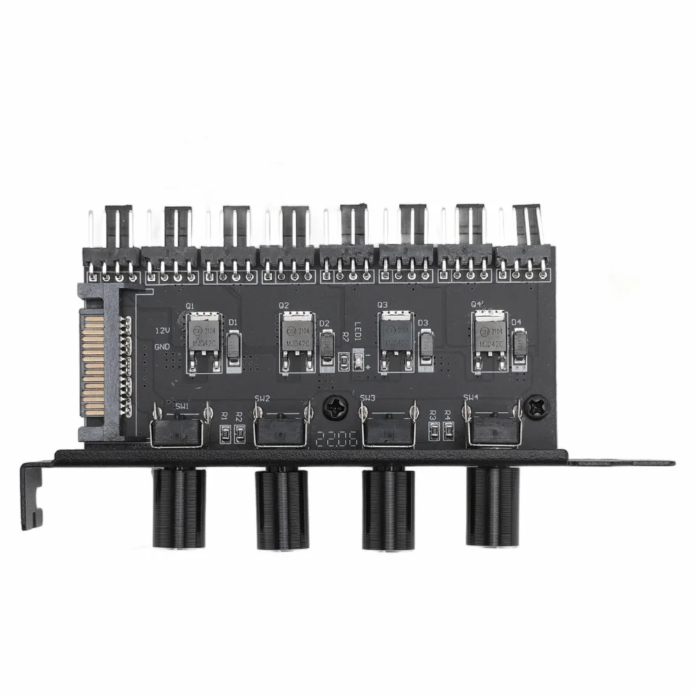

12V PC Cooling Fan Controller 4 Knob Control 4PIN 3PIN Fan Speed Controller 8 Channels Fan Control System PC System Cooling