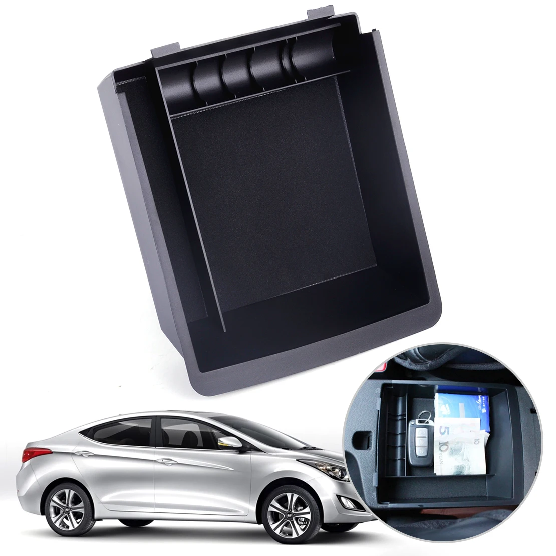 CITALL Car Center Console Armrest Storage Box Tray Pallet Container Fit for Hyundai Elantra (MD) 2011 2012 2013 2014 2015