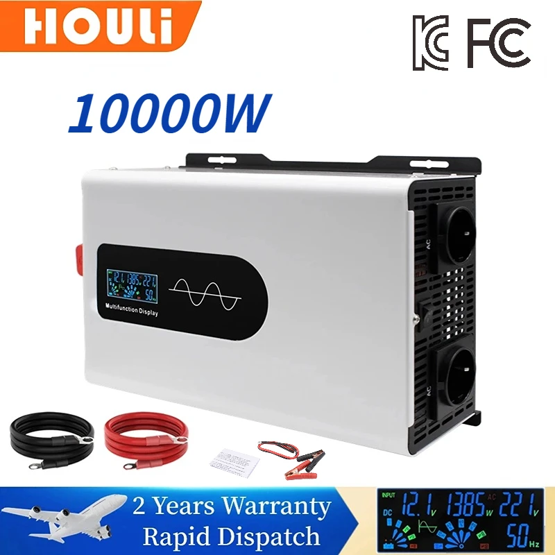 

Pure Sine Wave Inverter DC 12V 24V 48V To AC 220V Power Converter 6000W 10000W Invertor Solar Off Grid Transformer