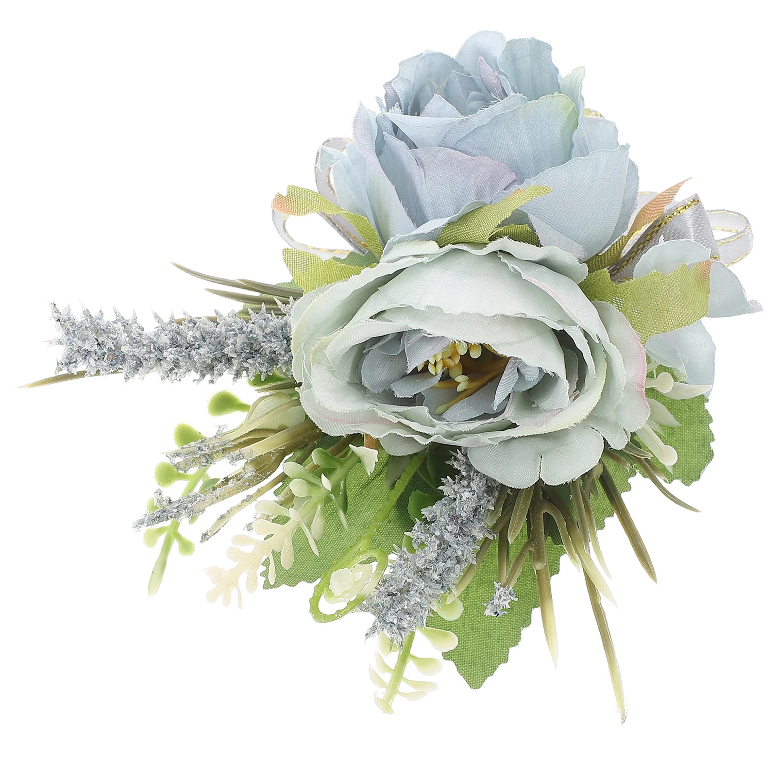 Элегантный корсаж из искусственной розы, реалистичная свадебная бутоньерка с цветочным принтом, свадебная подружка невесты, украшение для жениха, выпускной корсаж