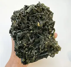Natural raw stone specimen of minerals epidote green tourmaline mineral specimen tourmaline ornaments for home decoration