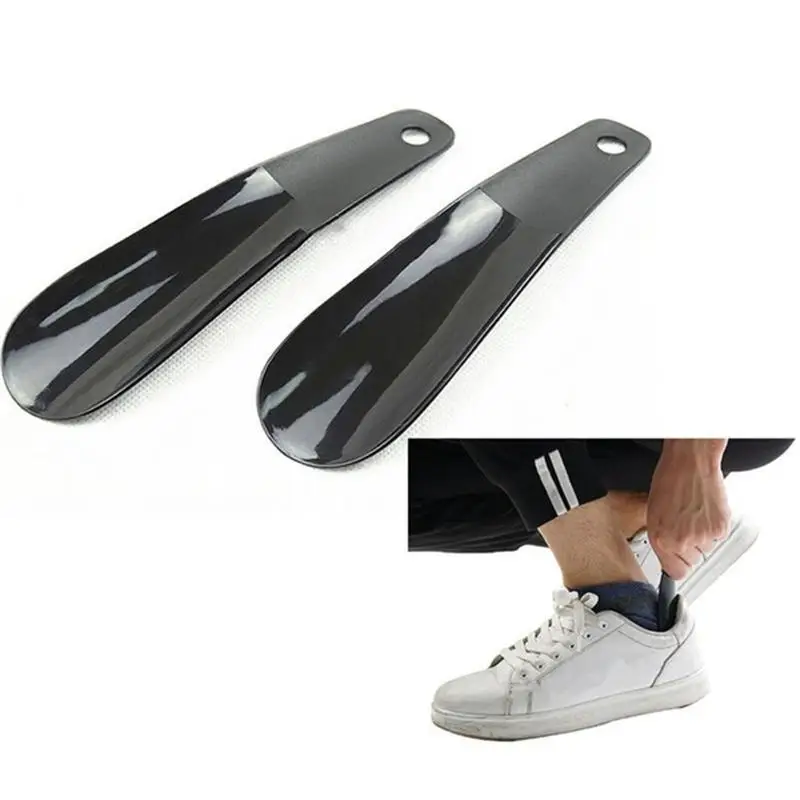 10PCS 16cm Shoes Horns Professional Black Plastick Shoe Horn Spoon Shape Shoehorn Shoe Lifter Flexible Sturdy Slip
