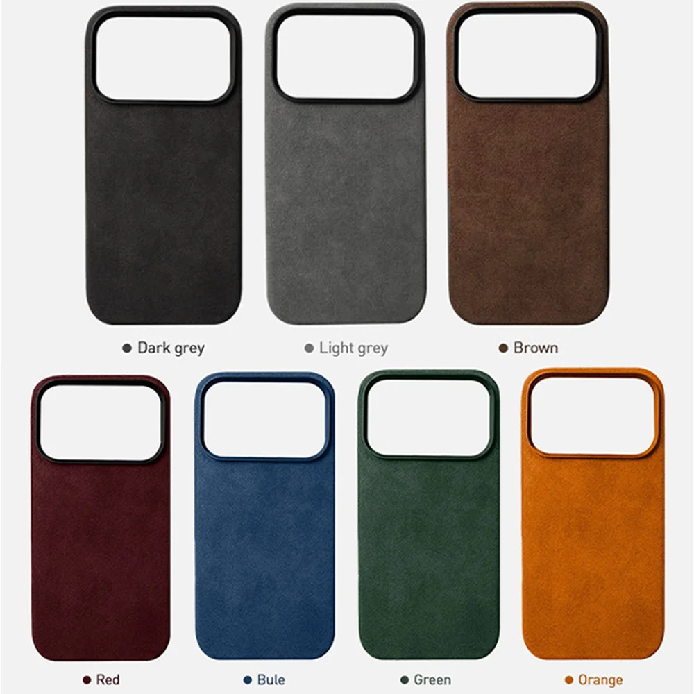 

Premium Real Italian Imported Alcantara Magnetic Case for iPhone 17Pro 17Air 17 Pro Max with MagSafe Business Soft Touch Cover