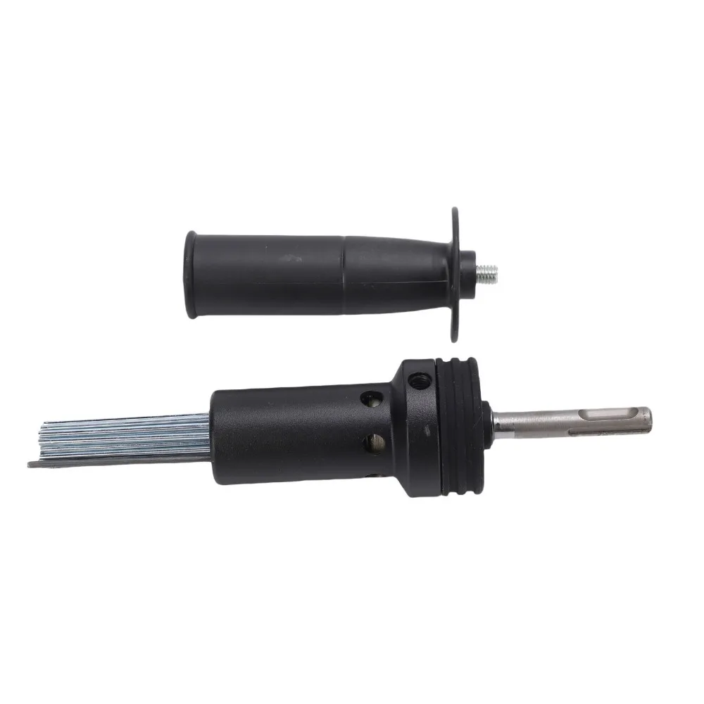 Round Shank Needle Scaler Attachment SDS Shank Hardened Alloy Steel Rust Removal Tool Conversion Design 2 Pit 2 Slot