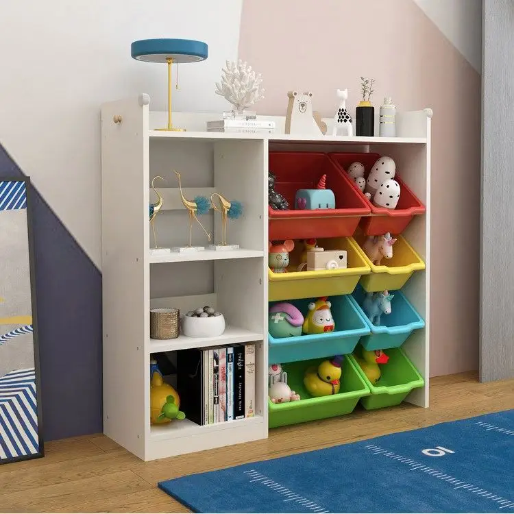 

Children's Toy Storage Rack Floor Kindergarten Classification Storage Shelf Multi-layer Baby Bookshelf Toy Finishing Bin Cabinet