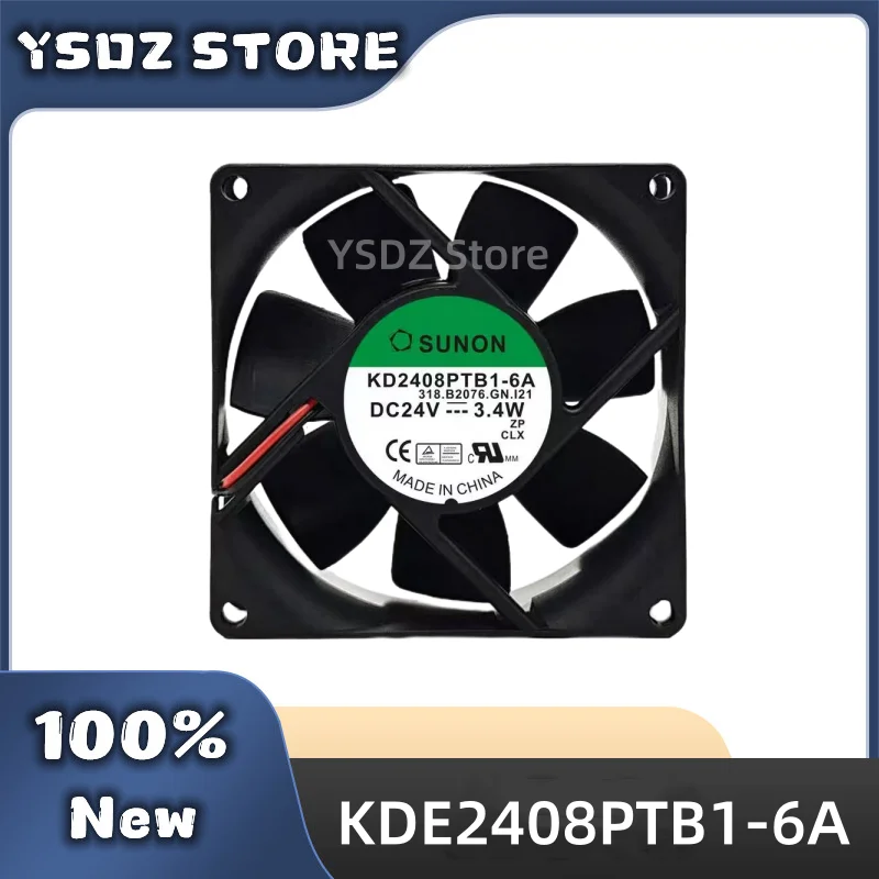 KDE2408PTB1-6A 2/3-wire DC24V 3.4W 80*80*25MM For SUNON New Original Cooling fan Fast Shipping