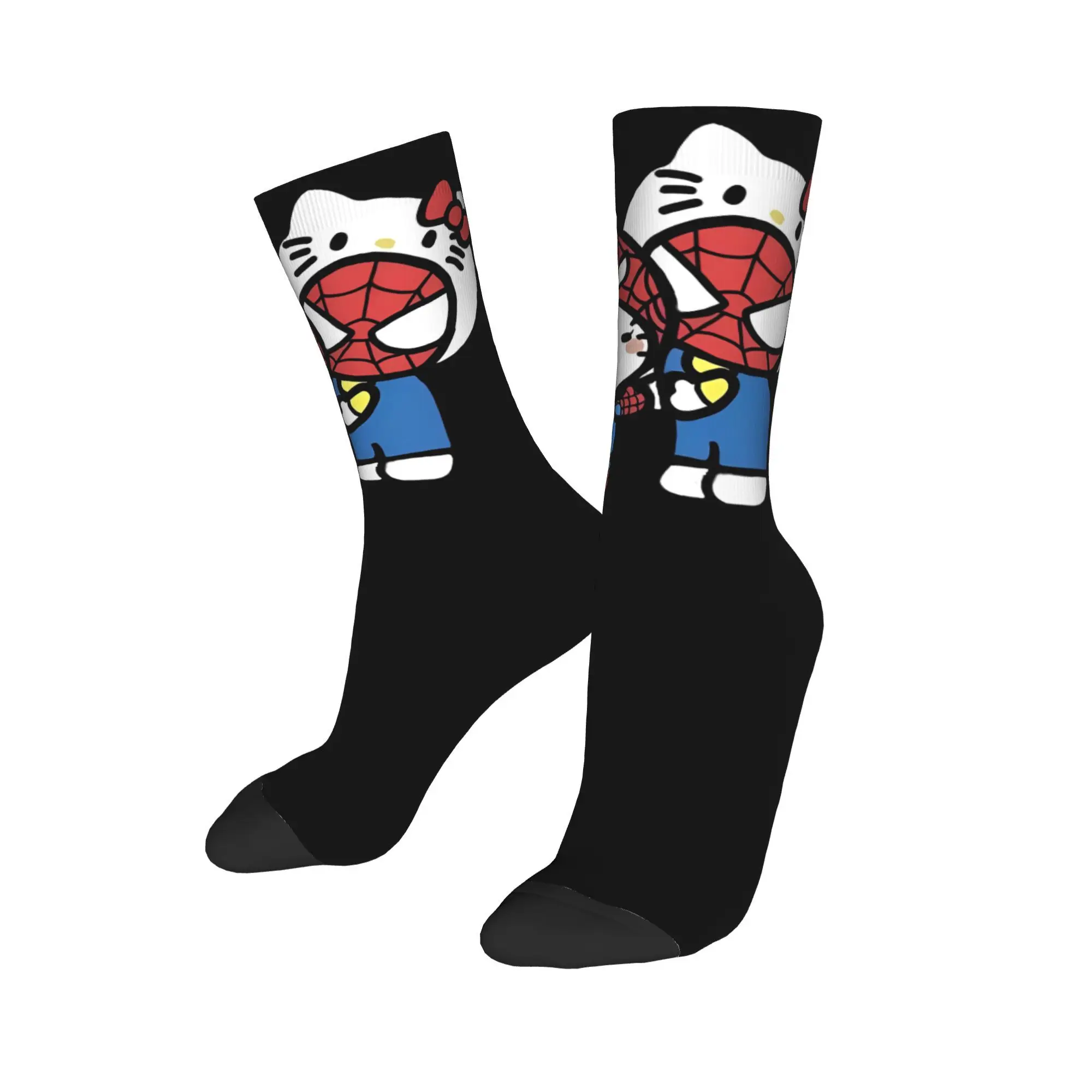 Men Women Hello Kitty Cartoon Spiderman Merch Socks  Sweat Absorbing Socks Comfortable For Casual Wear