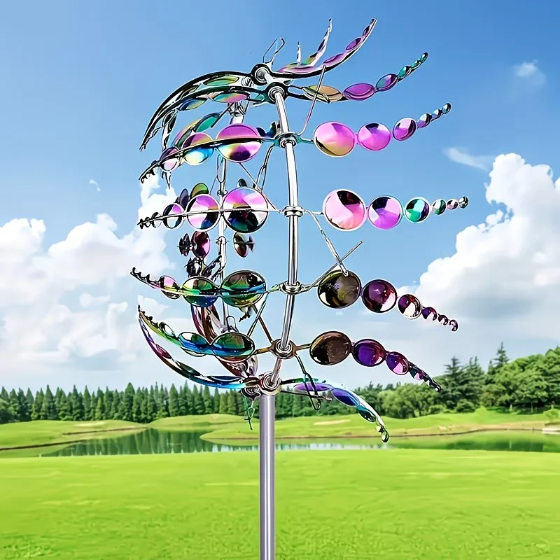 Metal Windmill Creative Courtyard Garden Lawn Decoration Wind Collector Magical Kinetic Energy Metal Windmill Rotator TY1501