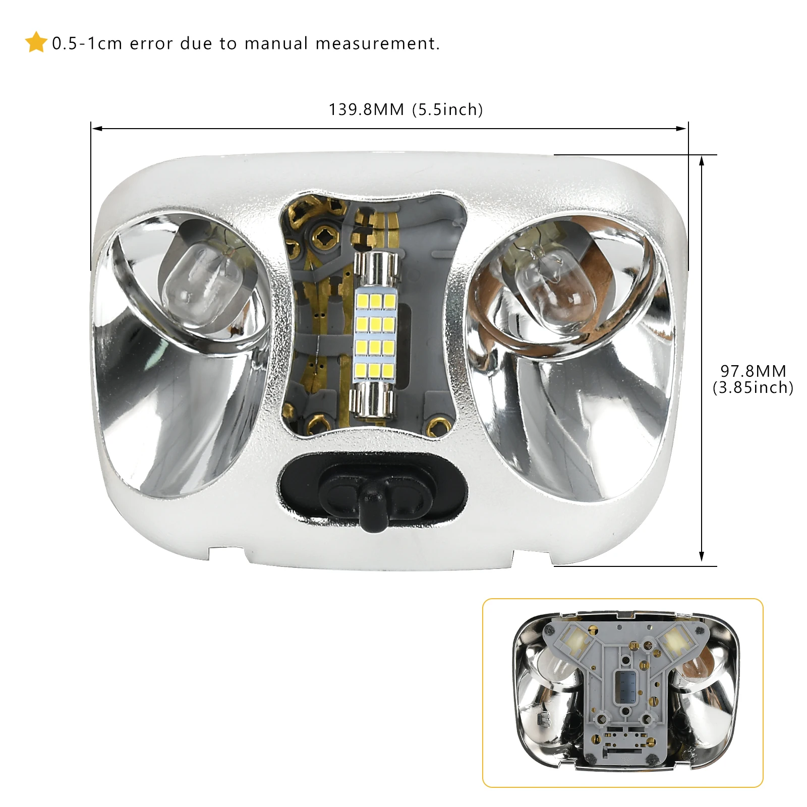F37Z-13776-B Interior Roof LED Map Lamp Assembly with Cover Fit For Ford Ranger XL XLT STX Splash Edge 93-04 F67Z-13783-AA view 6