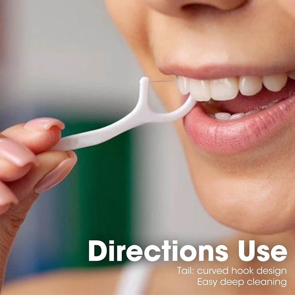 50~600개 휴대용 일회용 치실 플라스틱 이쑤시개 힐로 치실 치아 스틱 치실 픽 박스 포함 ﻿ 구강 관리