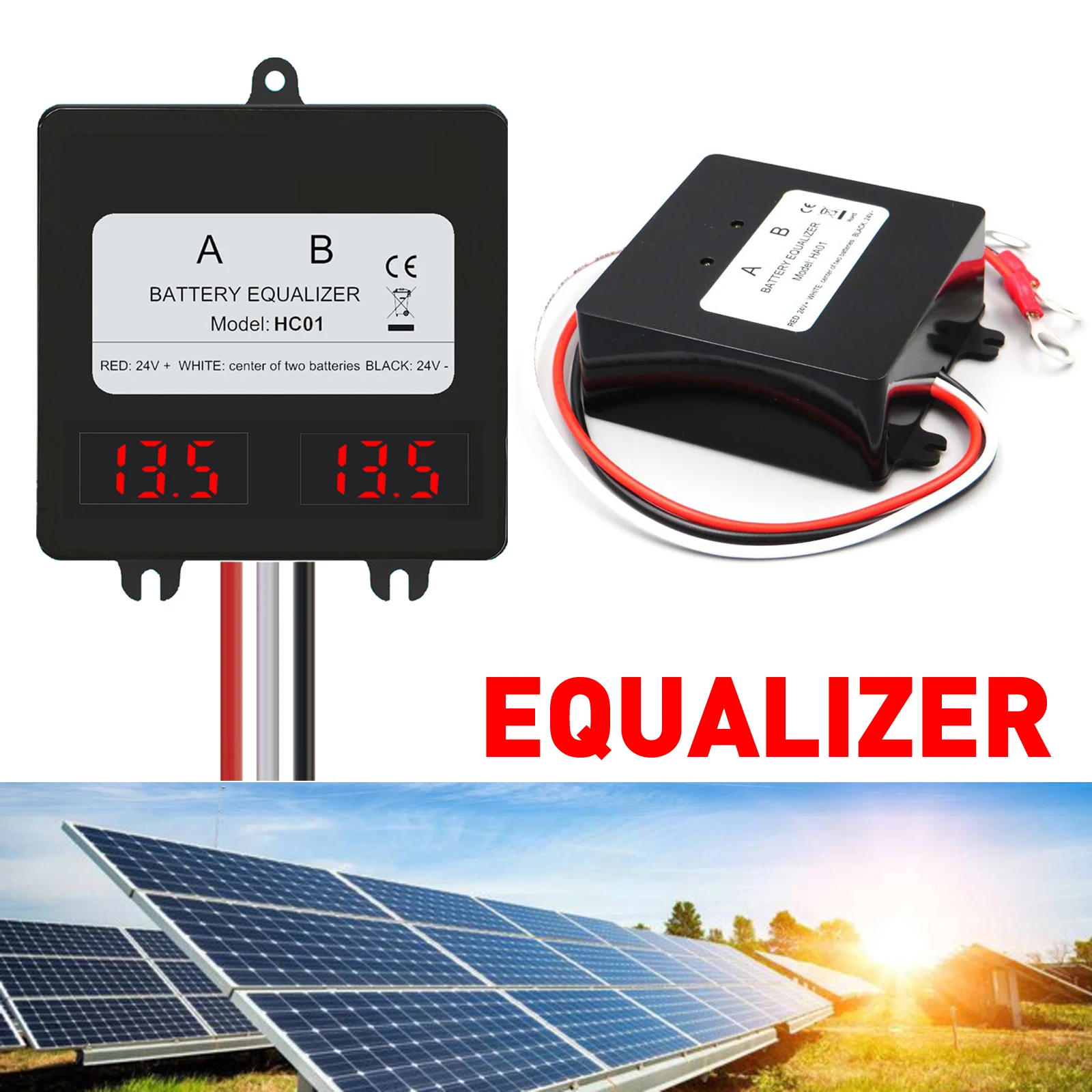 Battery Balancer Equalizer Charger 24/36/48/60V 5A HA01 Hc01 2 x 12V Lead Acid Batteries Monitor Voltage Discharge Regulator