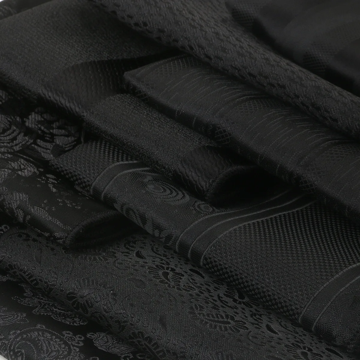 Toalla de bolsillo de 5 uds., Jacquard con patrón oscuro negro, bolsillo para traje de hombre, toalla cuadrada pequeña, accesorios para caballero, flor de anacardo a rayas