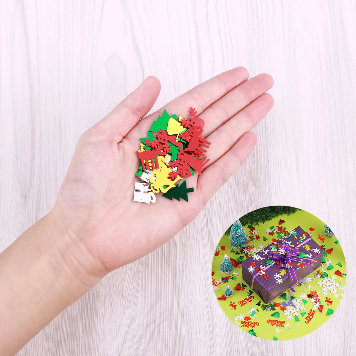 

30G Christmas Confetti Mixed Pattern High Quality Resin Sparkle Wedding Birthday Party Decoration Glitter Fall Off