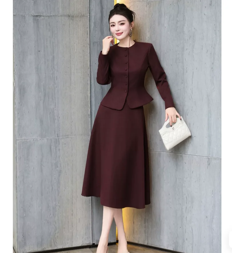 Autumn style socialite temperament top half skirt fashionable and stylish two-piece set