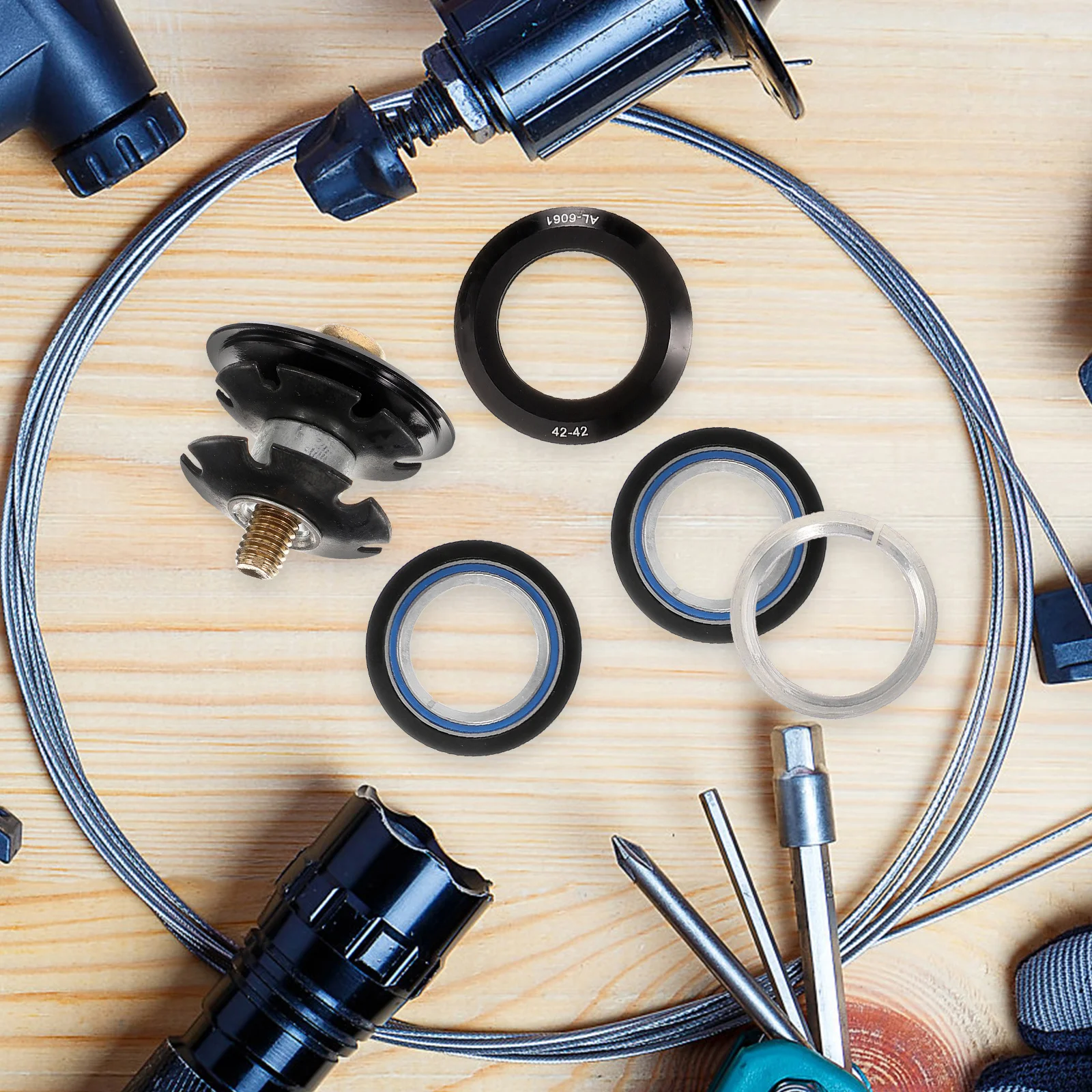 

1Set Bike Stem Headset Bearing Replacement Durable Lightweight Metal Bike Headset Practical for Mountain Road Bikes