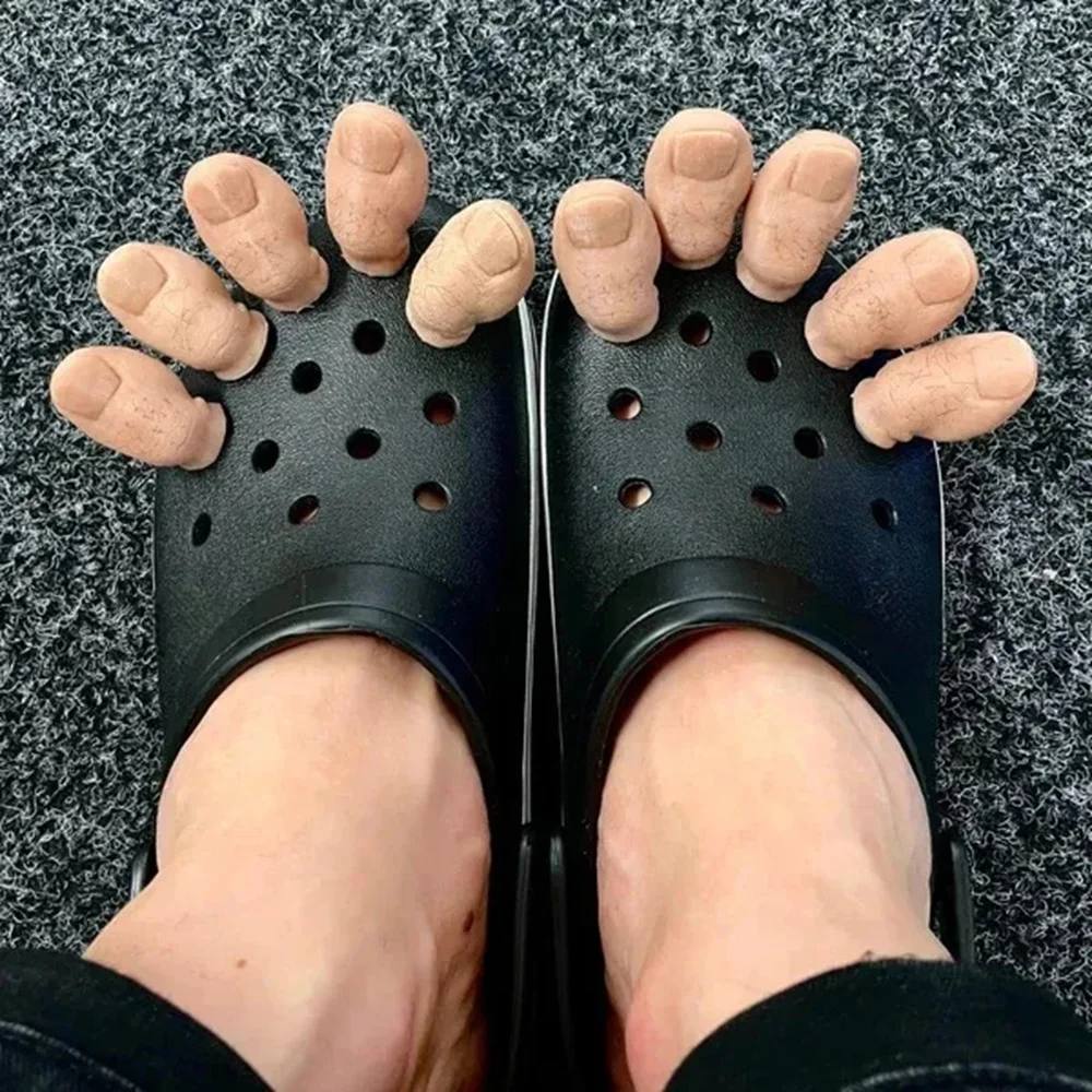 

Simulated Thumb 3D Big Toe Funny Shoe Charms PVC Clogs Accessories DIY Shoe Decoration Kids Party Friends Gifts