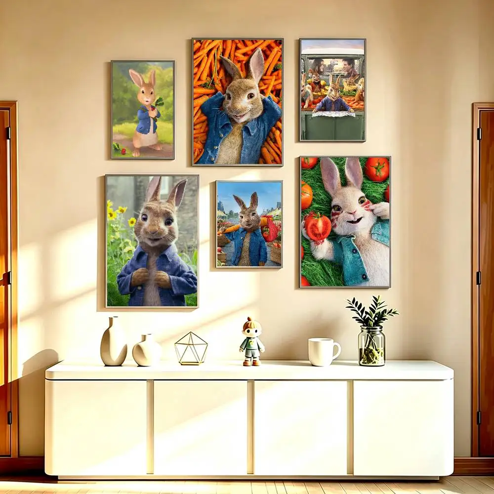 Classic Animations P-Peter RabbitS  Poster Waterproof Wall Art Sticker For Bar Living Room Vintage Decor High Quality Print Gift