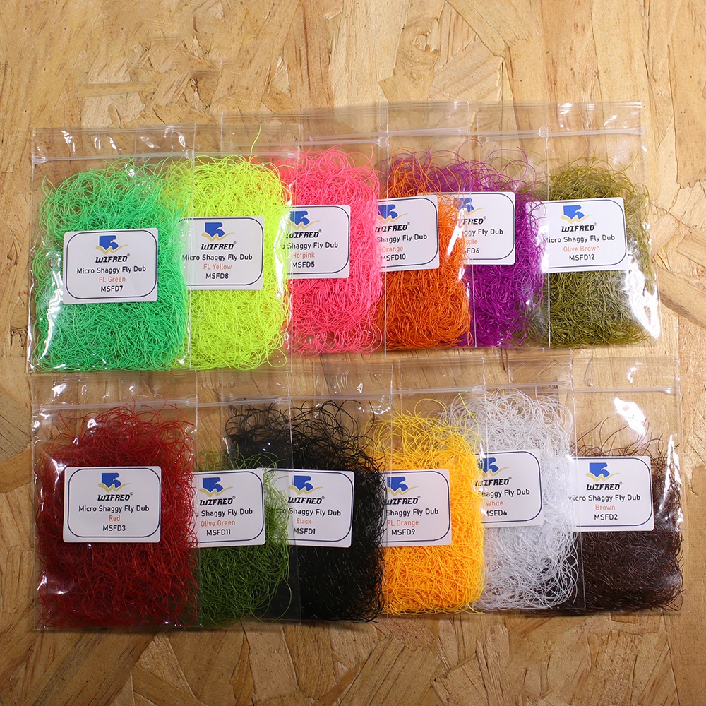 2 Packs 4packs Micro Shaggy Fly Dub Fly Tying Silicone Legs Material for Nymphs Stonefly Trout Fishing Lure Baits 12 Colors