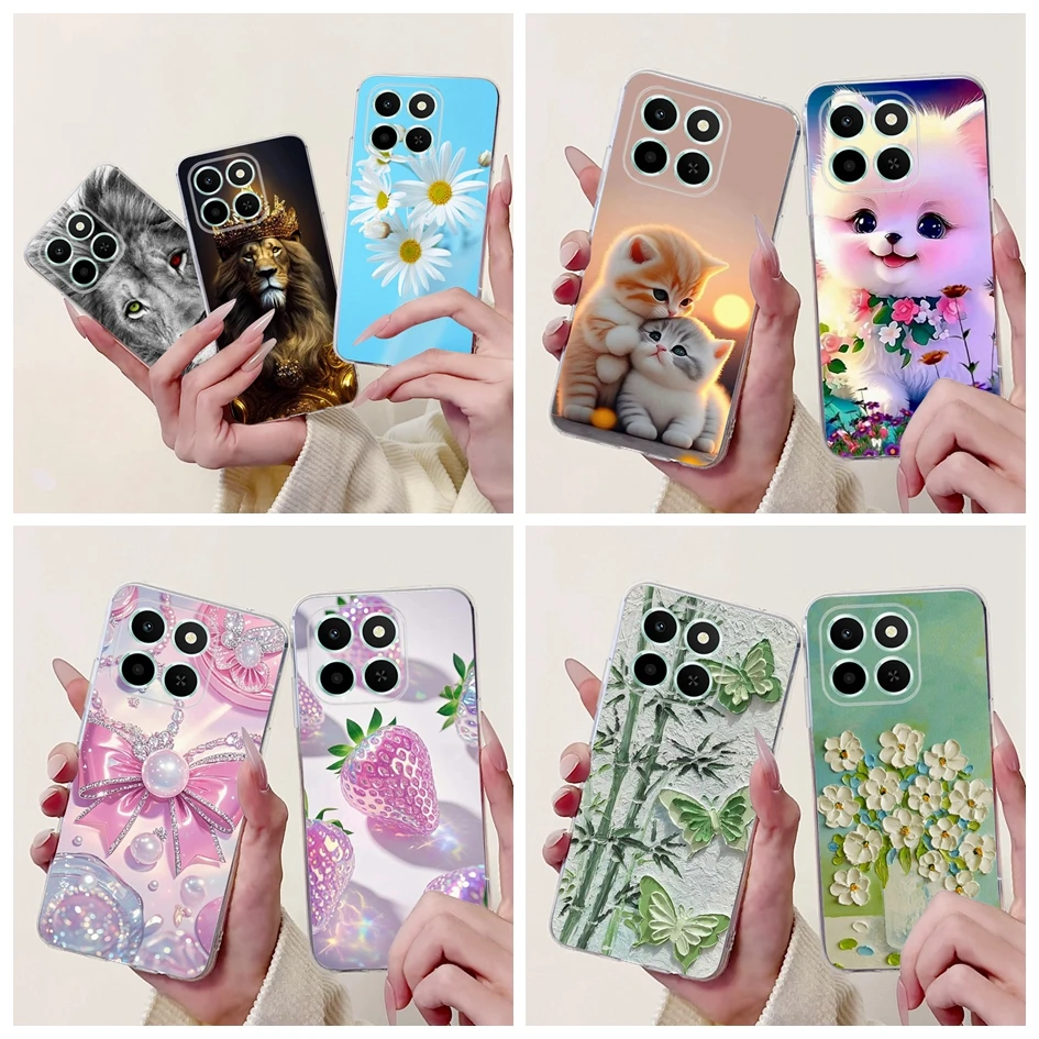 

Чехол для Huawei Honor X6c 2025, милый модный бамбуковый бант с котом, мягкий силиконовый чехол для телефона HonorX6c X 6c NIC-LX1 NIC-LX2 Funda