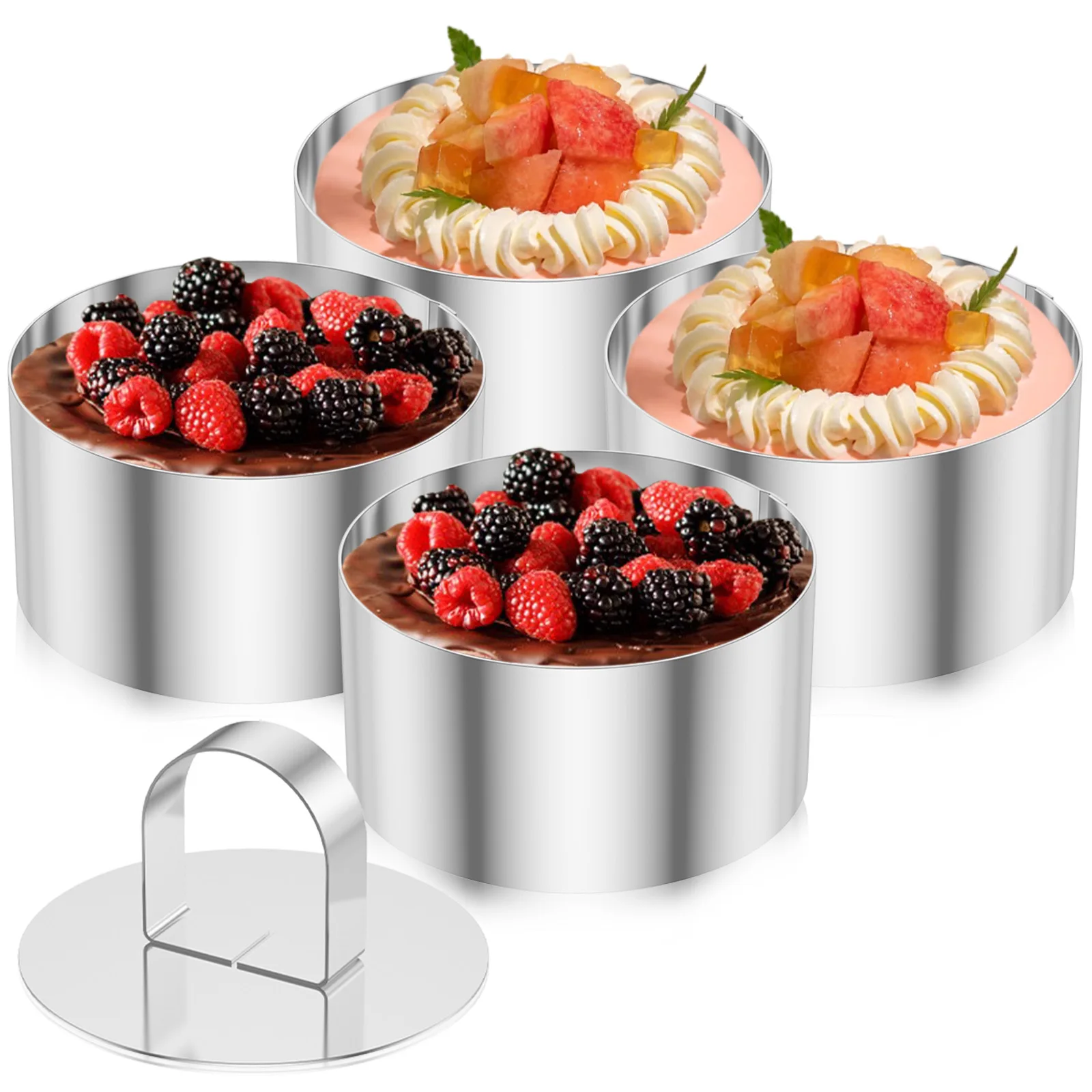 Ringform, Edelstahl, Kuchenringform, praktische Backringe, wiederverwendbar, Lebensmittelringform, rund, Dessertringform, spülmaschinenfest
