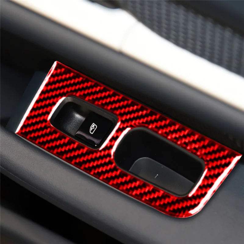 Carbon Fiber Window Glass Lift Switch Stickers For Porsche Taycan 2019 2020 2021 2022 Car Interior Decorative Accessories