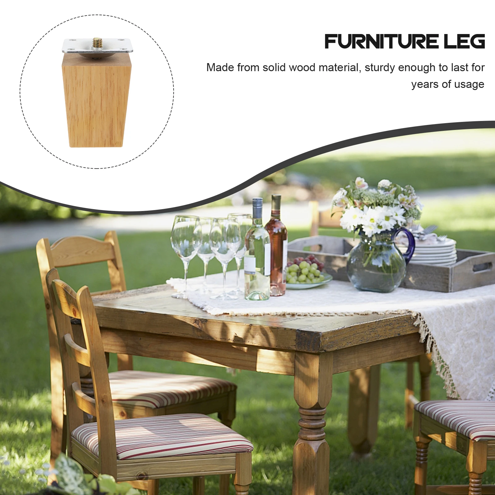 

4pcs Legs Natural Solid Wood Material Wooden Table Legs Sofa Feet Sofa Feet Furniture Support Replacement Accessories