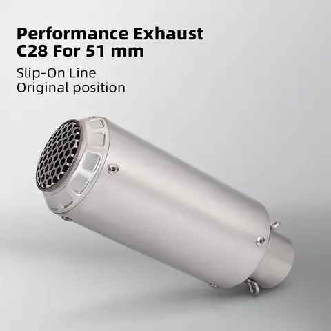 Universal 51MM C28 motorcycle exhaust tail pipe carbon Muffler For NVX ADV150 NK250 ZX25R CB650R MT03 RS457 G310R