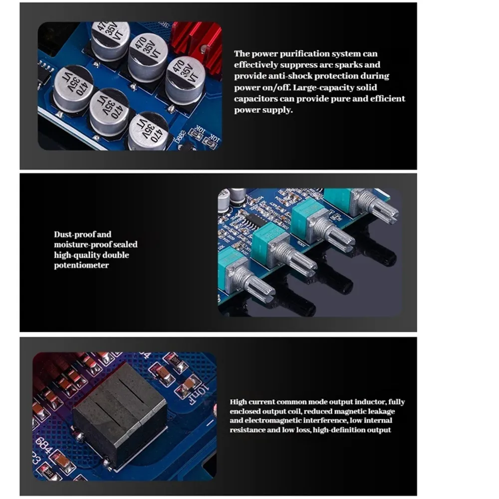 100W HIFI 발열 오디오 전문 서브우퍼 클래스 D 디지털 앰프 고전력 소형 휴대용 홈 오디오 서브 앰프