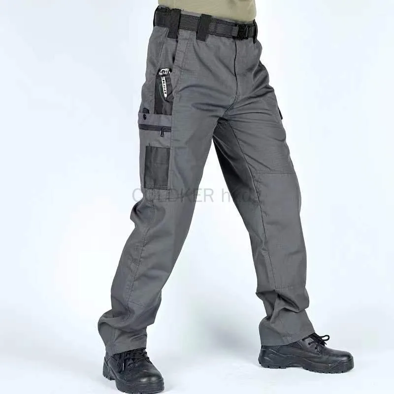 New Casual Pants Men Trousers Cargo Pants Multi-Pocket Wear-Resistant Outdoor Hiking Training Male Overalls