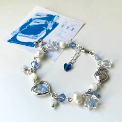 wave to earth summer flows bracelet | handmade beaded jewelry | w2e merch | seasons | blue and white