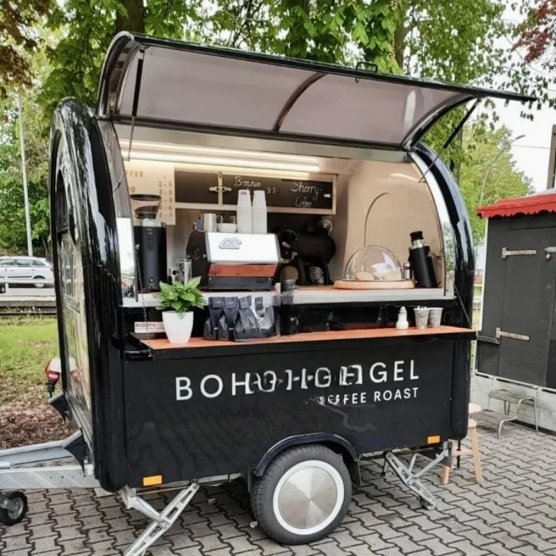 Customized Stainless Steel Snack Food Trailer Cart Mobile Pizza Vending Truck Mobile Catering Trailer Mobile Ice Cream Truck