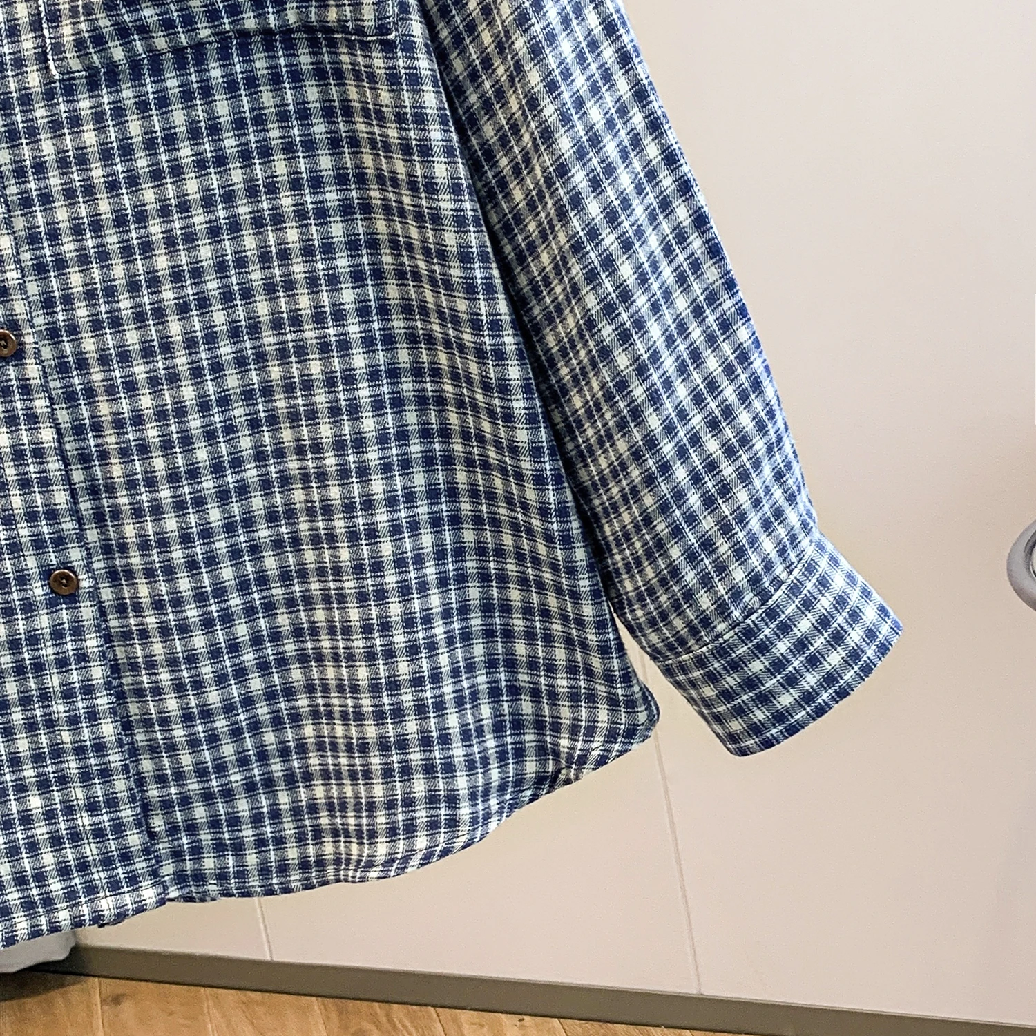 Cárdigan holgado a cuadros largo Sve para mujer irt Vintage azul Denim Floing versátil Casual Sle mezcla de poliéster y algodón