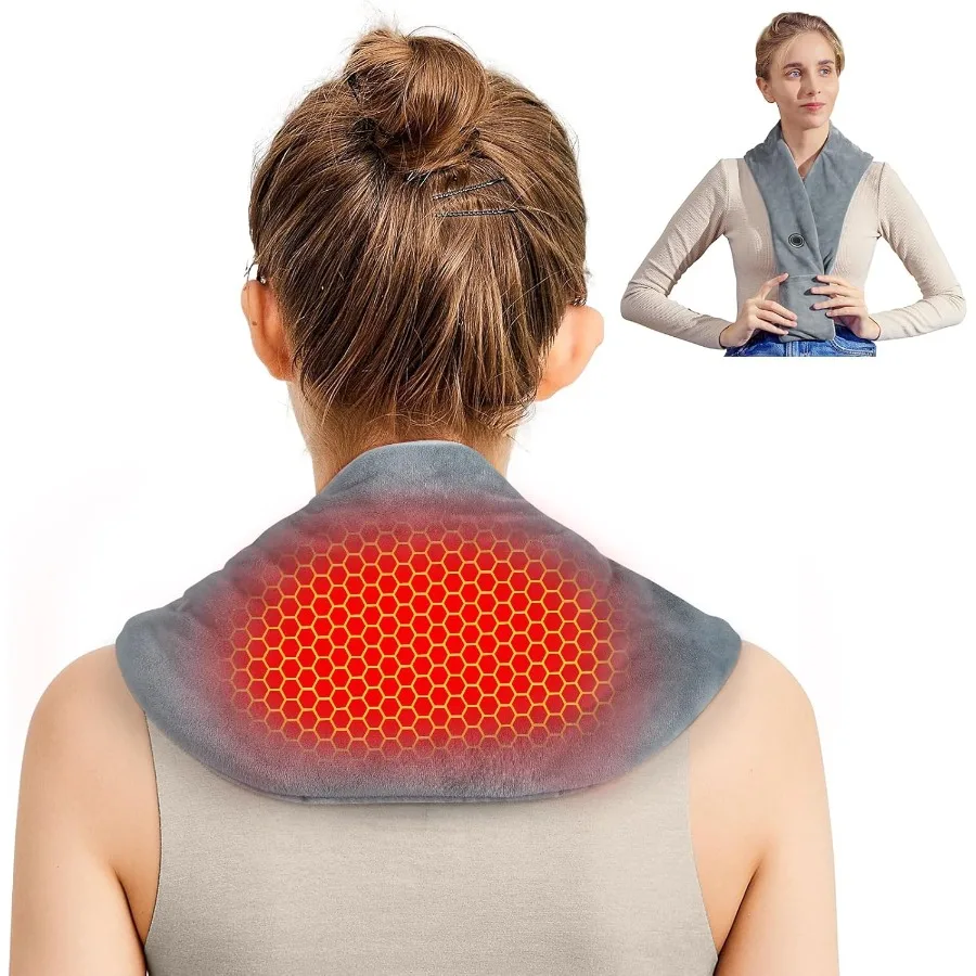 Remo Neck Heating Pad Portable Cordless Heating Pad for Neck Pain Compact Heated Neck Wrap with Soft Heated Scarf Gift for Fami