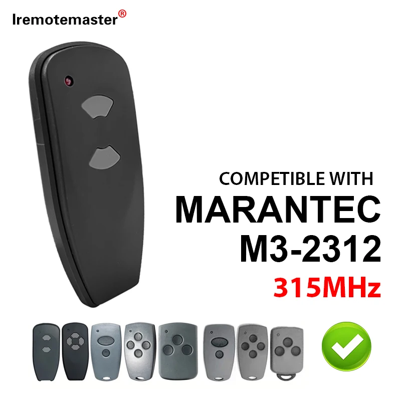 Compatibel Met Marantec M3-2312 315Mhz Garagedeur Afstandsbediening