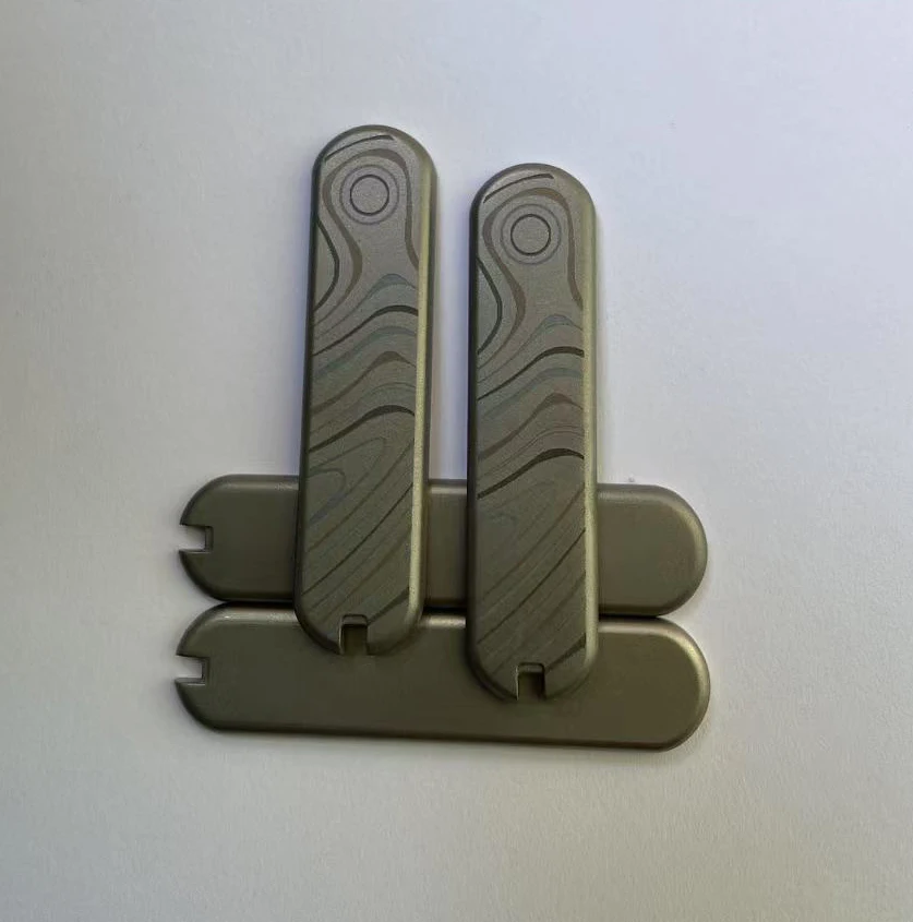 1 Pair 65 SAK Scale Replacement Titanium Alloy Scales for 65mm Victorinox Swiss Army Knife Modify