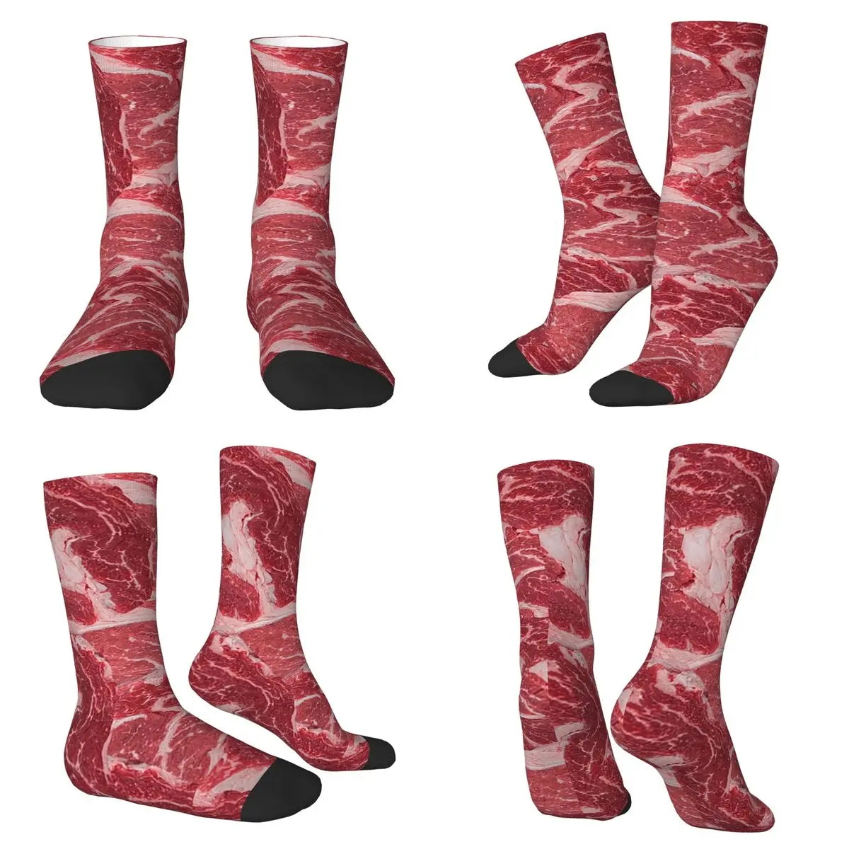 

Snowflake Beef Texture Print Socks Harajuku Super Soft Stockings All Season Long Socks for Man Woman Valentine's Day Gifts