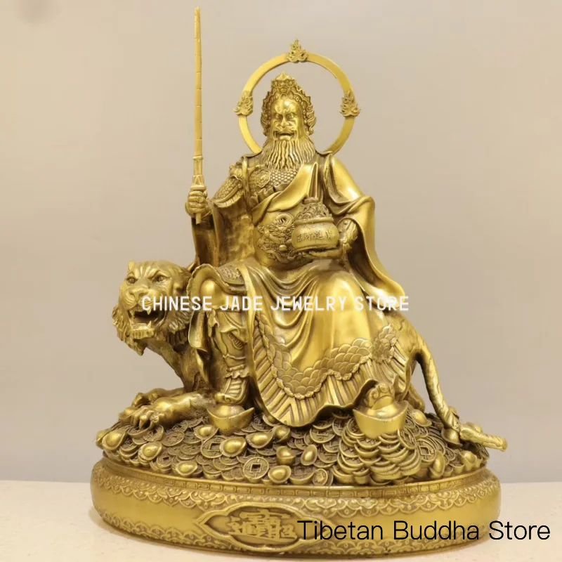 The pure copper Xuantan Black Tiger Zhao Yuan Shuai decoration, which depicts the image of Zhao Gongming, the bronze god of weal