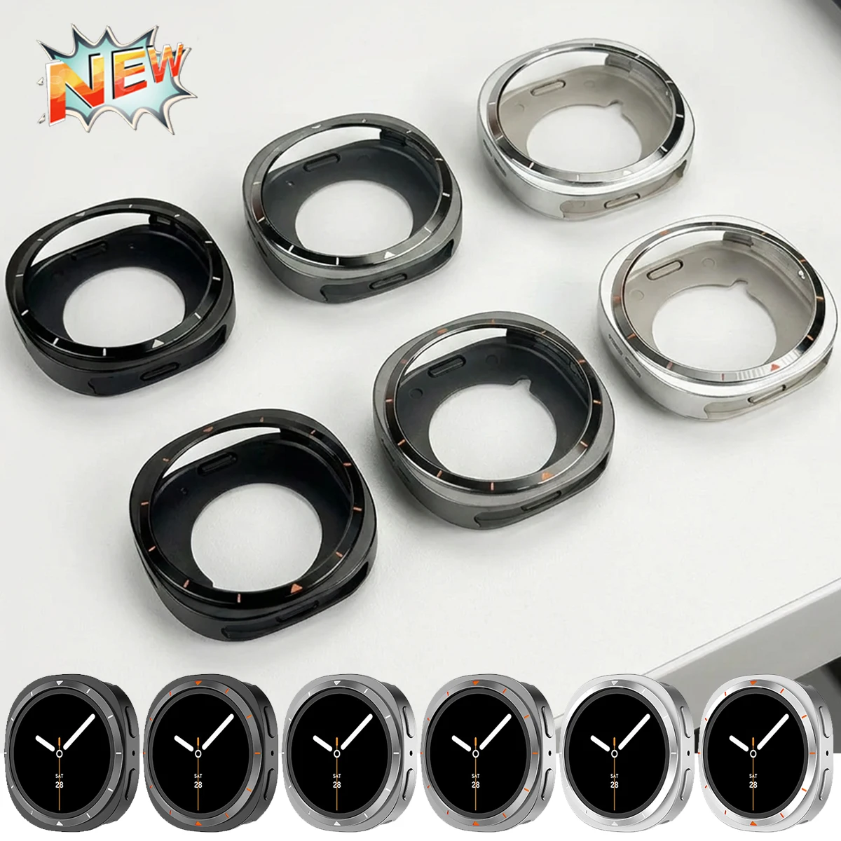 

Aluminium Alloy +PC Protective Case For Samsung Galaxy Watch 8 40mm 44mm Cover for Samsung Watch 8 Screen Protector Accessories